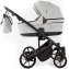 Детская коляска для двойни Adamex Leo Duo Deluxe 3 в 1 DUO-SA3 (СВ.СЕРАЯ КОЖА)