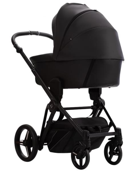 Детская коляска Bebetto Monti Pro 2 в 1 01 Dark (черная кожа)