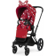 Коляска прогулочная Cybex Priam III Jeremy Scott Petticoat шасси Matt Black, Jeremy Scott Petticoat (Красный с узором)