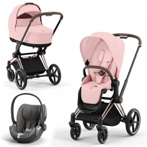 Cybex Priam IV 3 в 1 Rose Gold, Peach Pink (Розовый) + Cloud T i-Size