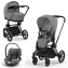 Cybex Priam IV шасси Matt Black, Mirage Grey (Серый) + Cloud T i-Size