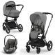 Cybex Priam IV 3 в 1 шасси Matt Black, Mirage Grey (Серый) + Cloud T i-Size