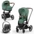 Cybex Priam IV шасси Chrome Brown, Leaf Green (Зеленый) + Cloud T i-Size
