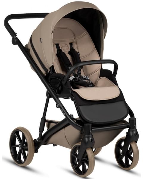 Детская коляска Tutis Viva 6 Plus Leather 3 в 1 с автокреслом Elo Lux EduSky Black 1612149 Cappuccino