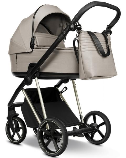 Детская коляска Roan Sol Vintage Luxury 3 в 1 с автокреслом Tutis Elo Lux EduSky Black VIN 06/HZ Hazel/Champagne/руч.Black