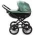 Детская коляска Adamex Chantal Retro Deluxe 2 в 1 C105B (ИЗУМРДНАЯ 100% КОЖА-ЗОЛОТЫЕ МОЛНИИ)