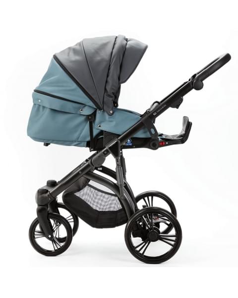 Детская коляска Adamex Lanti Deluxe 2 в 1 LN-SD42 (Т. СЕРАЯ. КОЖА + СЕРО-ГОЛУБ.КОЖА)
