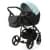 Детская коляска Adamex Lanti Deluxe 3 в 1 LN-SD111 (СВ.БИРЮЗОВАЯ.КОЖА + ЧЕРН.КОЖА)