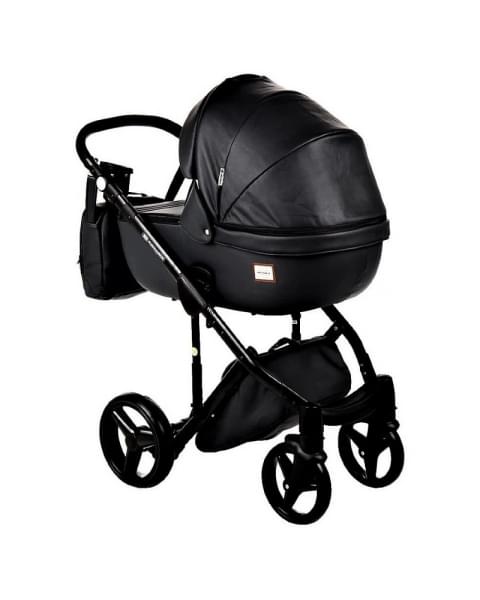 Детская коляска Adamex Luciano Deluxe 2 в 1 61S (ЧЕРНАЯ 100% КОЖА)