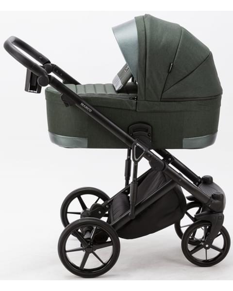 Детская коляска Adamex Marco 3 в 1 GA06 (Т. ЗЕЛ.ТК.+ Т. ЗЕЛ. КОЖ. ОТДЕЛКА)