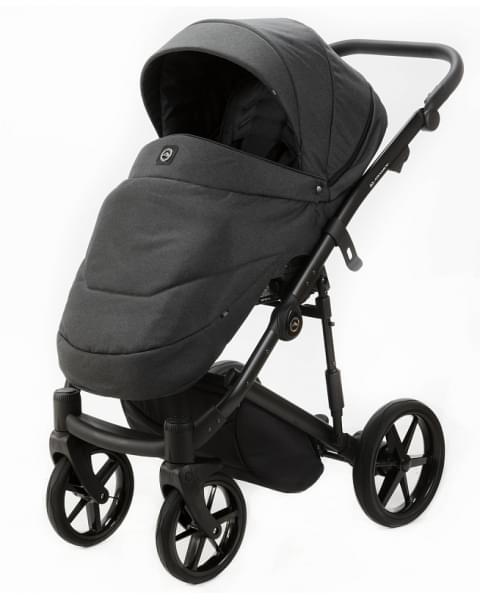Детская коляска Adamex Mobi 2 в 1 M-PS112 (ГРАФИТ+ЧЕРН.КОЖА)