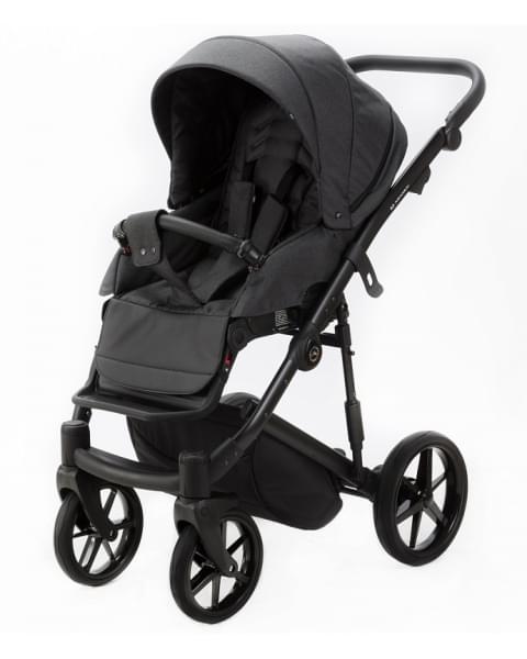 Детская коляска Adamex Mobi 2 в 1 M-PS112 (ГРАФИТ+ЧЕРН.КОЖА)