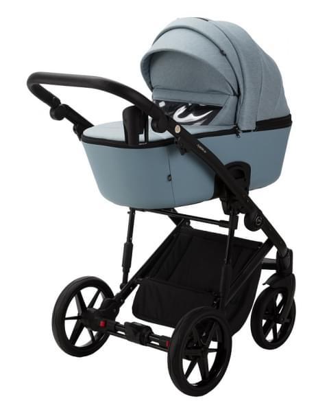 Детская коляска Adamex Mobi 2 в 1 M-PS41 (СЕР-ГОЛУБ.ТК+СЕР-ГОЛУБ.ПЕРФ.КОЖА)