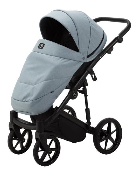 Детская коляска Adamex Mobi 2 в 1 M-PS41 (СЕР-ГОЛУБ.ТК+СЕР-ГОЛУБ.ПЕРФ.КОЖА)