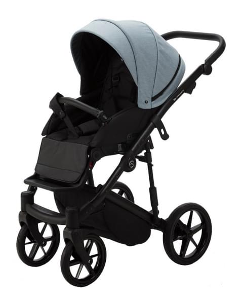 Детская коляска Adamex Mobi 2 в 1 M-PS41 (СЕР-ГОЛУБ.ТК+СЕР-ГОЛУБ.ПЕРФ.КОЖА)
