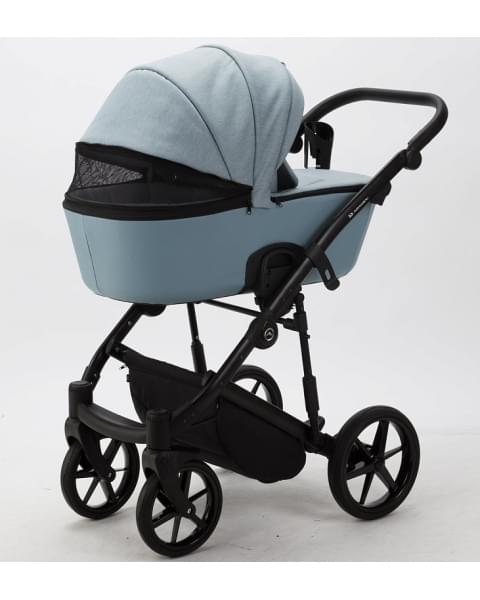 Детская коляска Adamex Mobi 2 в 1 M-PS41 (СЕР-ГОЛУБ.ТК+СЕР-ГОЛУБ.ПЕРФ.КОЖА)
