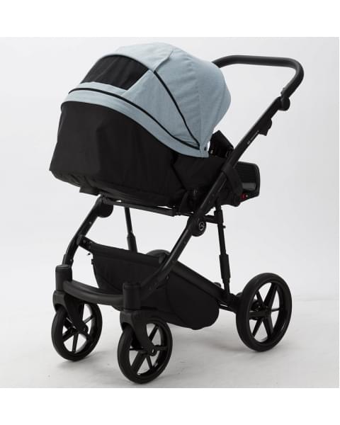 Детская коляска Adamex Mobi 2 в 1 M-PS41 (СЕР-ГОЛУБ.ТК+СЕР-ГОЛУБ.ПЕРФ.КОЖА)