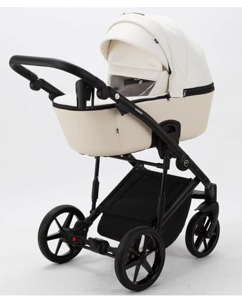 Детская коляска Adamex Mobi 3 в 1 M-PS106 (КРЕМОВЫЙ+ЗОЛОТО БЛЕСТКИ+КРЕМ.КОЖА)