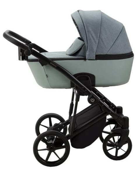Детская коляска Adamex Mobi 3 в 1 M-PS72 (СЕРЫЙ+СЕРО-ЗЕЛЕНАЯ КОЖА)