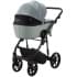 Детская коляска Adamex Mobi 3 в 1 M-PS72 (СЕРЫЙ+СЕРО-ЗЕЛЕНАЯ КОЖА)