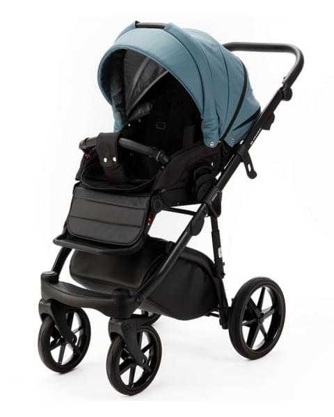 Детская коляска Adamex Nola Deluxe 2 в 1 N-SA63 (СЕРЫЙ С ГОЛУБЫМ КОЖА)