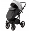 Детская коляска Adamex Nola Deluxe 3 в 1 N-SD107 (СВ.СЕР.КОЖА + ЧЕРН.КОЖА)