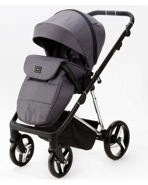 Детская коляска Adamex Quantum Special Edition 2 в 1 Q-TK681 (СЕРЫЙ+ХРОМ РАМА)