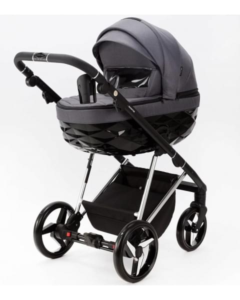 Детская коляска Adamex Quantum Special Edition 2 в 1 Q-TK681 (СЕРЫЙ+ХРОМ РАМА)