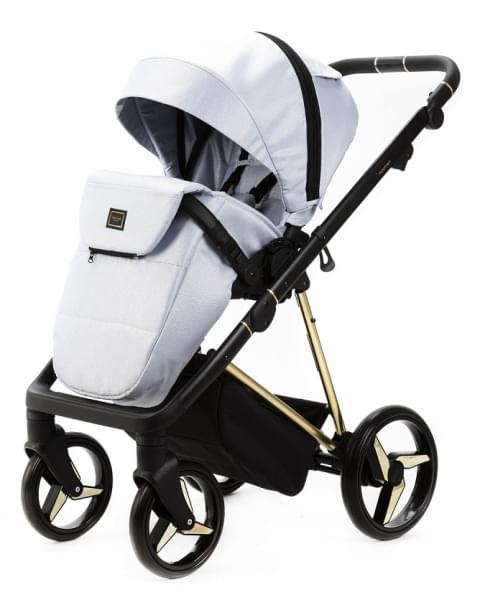 Детская коляска Adamex Quantum Star Premium 2 в 1 Q-STAR36 (ГОЛУБОЙ+ЗОЛОТО.РАМА)