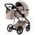 Детская коляска Adamex Quantum Superstar Deluxe 2 в 1 Q-STAR155-K (СВ.БЕЖ.КОЖА+СВ.БЕЖ.ДНО+БЕЖ.РАМА)