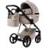 Детская коляска Adamex Quantum Superstar Deluxe 2 в 1 Q-STAR155-K (СВ.БЕЖ.КОЖА+СВ.БЕЖ.ДНО+БЕЖ.РАМА)