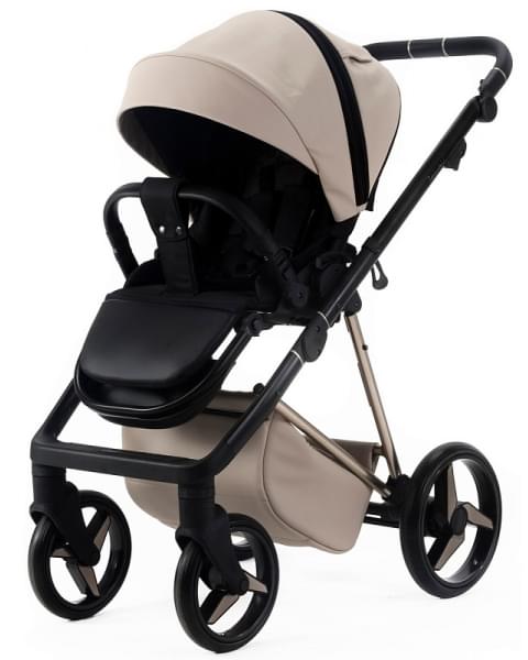 Детская коляска Adamex Quantum Superstar Deluxe 2 в 1 Q-STAR155-K (СВ.БЕЖ.КОЖА+СВ.БЕЖ.ДНО+БЕЖ.РАМА)