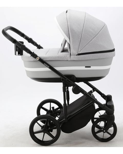 Детская коляска Adamex Rimini 2 в 1 RI76-TIP СВ.СЕР+СВ.СЕР.КОЖА+БЕЛ.ОТДЕЛКА