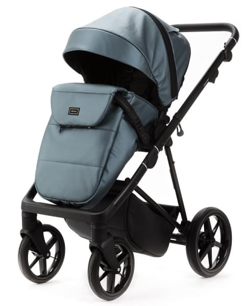 Детская коляска Adamex Vasco Deluxe 3 в 1 V-SM18 (ГОЛУБОЙ МЕТАЛИК КОЖА)