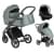 Детская коляска Roan Bass Next Кожа 3 в 1 с автокреслом Tutis Elo Lux EduSky Black RN085/1 Misti Mint