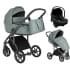 Детская коляска Roan Bass Next Кожа 3 в 1 с автокреслом Tutis Elo Lux EduSky Black RN085/1 Misti Mint