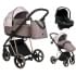 Детская коляска Roan Sol Flowers 3 в 1 с автокреслом Tutis Elo Lux EduSky Black RSF/5001 Powder/Rose gold