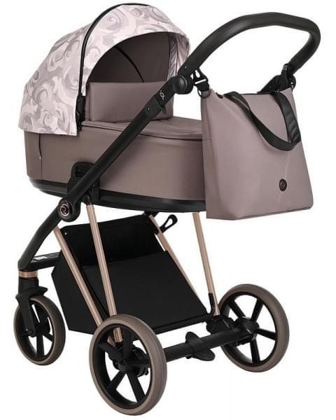 Детская коляска Roan Sol Flowers 3 в 1 с автокреслом Tutis Elo Lux EduSky Black RSF/5001 Powder/Rose gold