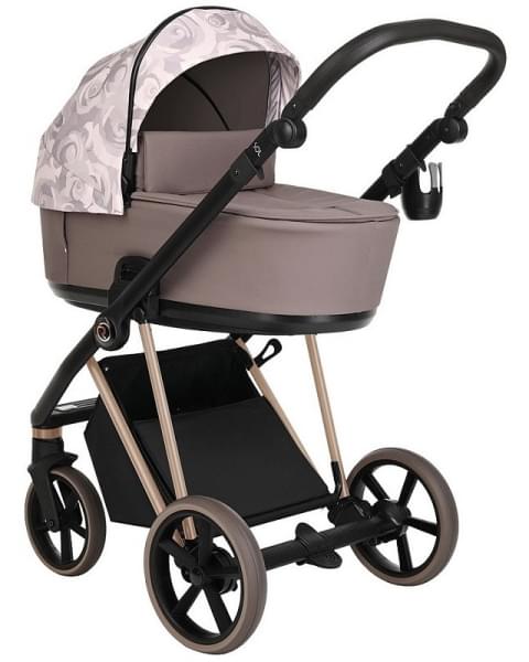 Детская коляска Roan Sol Flowers 3 в 1 с автокреслом Tutis Elo Lux EduSky Black RSF/5001 Powder/Rose gold