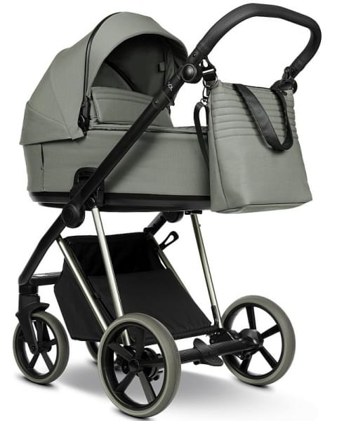 Детская коляска Roan Sol Vintage Luxury 3 в 1 с автокреслом Tutis Elo Lux EduSky Black VIN 02/SG Sage Green/Sage/руч.Black