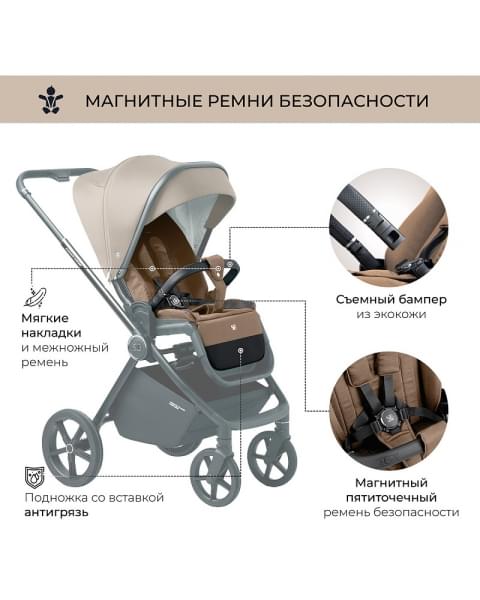 Детская коляска Sweet Baby Elegante 2 в 1 Chrome Brown