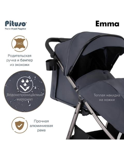Детская прогулочная коляска Pituso Emma Graphite/Графит