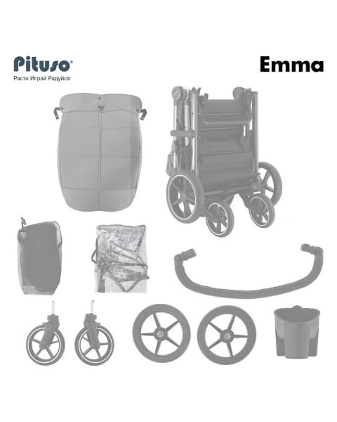 Детская прогулочная коляска Pituso Emma Graphite/Графит