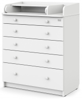 Детский пеленальный комод Атон Leo 805 с органайзером, ЛДСП белый-белый