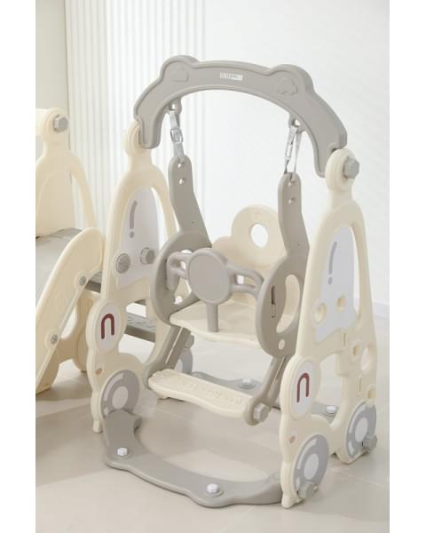 Горка с качелями UNIX Kids Car Grey