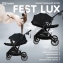 Детская прогулочная коляска Farfello Fest Lux Угольно-черный/Carbon black FL-12 черная рама
