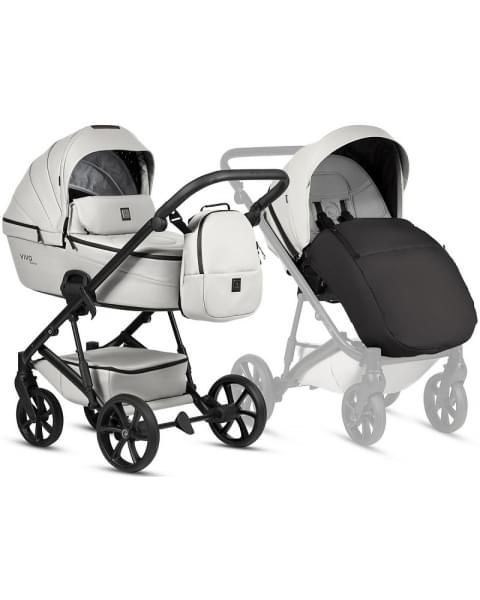 Детская коляска Tutis Viva 6 Plus Leather 3 в 1 с автокреслом Elo Lux EduSky Black 1612085 Cloud