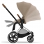 Коляска 2 в 1 Cybex Priam IV Platinum Collection шасси Chrome Brown, Cozy Beige (бежевый)