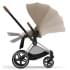 Коляска 2 в 1 Cybex Priam IV Platinum Collection шасси Chrome Brown, Cozy Beige (бежевый)