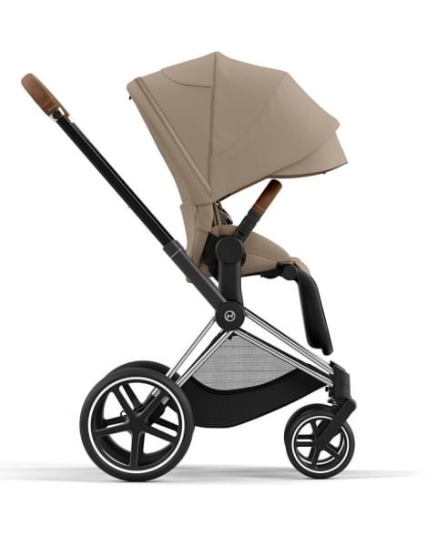 Коляска 2 в 1 Cybex Priam IV Platinum Collection шасси Chrome Brown, Cozy Beige (бежевый)